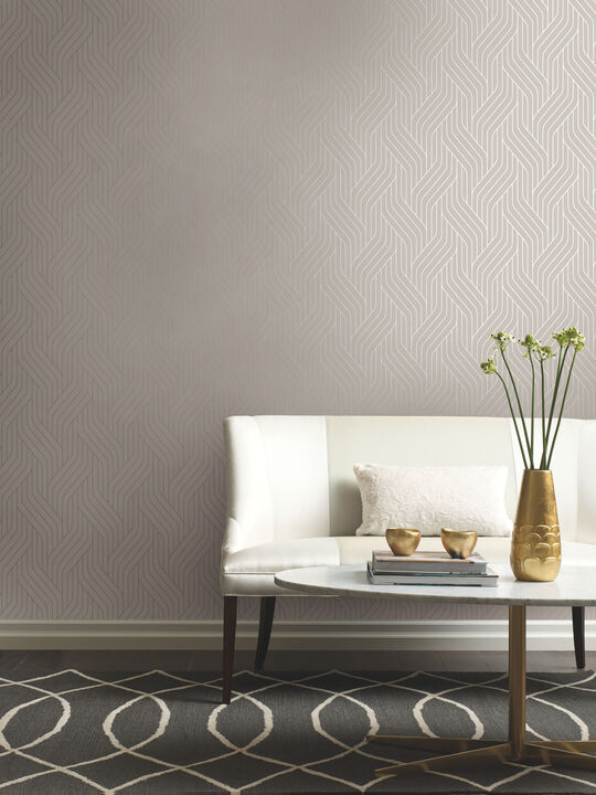 Ebb & Flow White & Silver Wallpaper