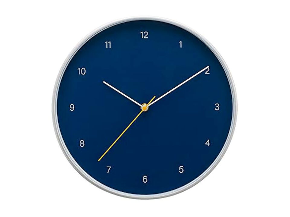 Kiera Grace Temple Blue Simple Bright Wall Clock 12 Inch Silent Non Ticking