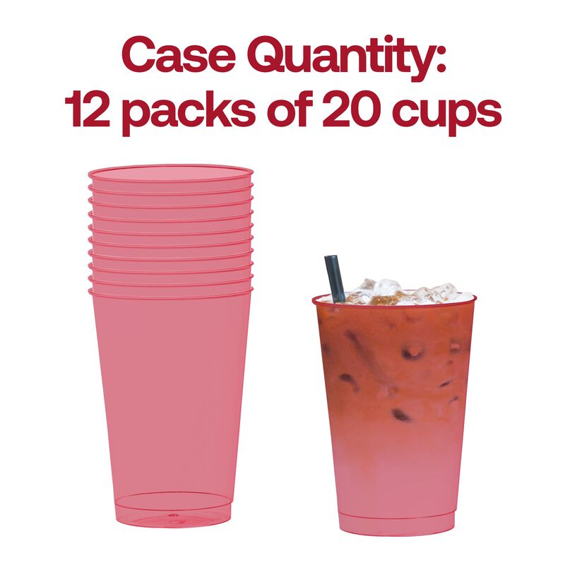12 oz. Clear Red Plastic Party Cups (240 Cups) image number 4