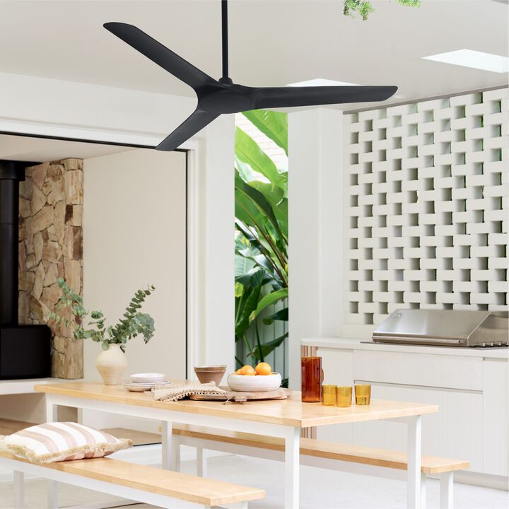 Lucci Air Abyss 56" Outdoor Ceiling Fan with Remote, IP66 Wet Rated Ceiling Fan with Remote Control, Energy Efficient DC Motor