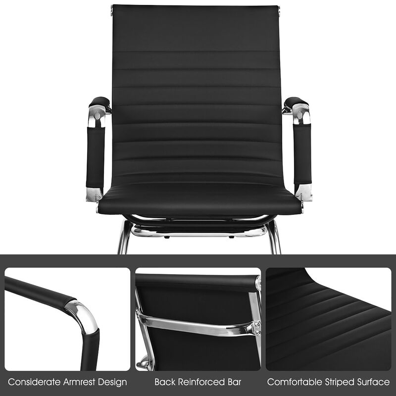 Costway Set of 4 Office Chairs Waiting Room Chairs for Reception Conference Area