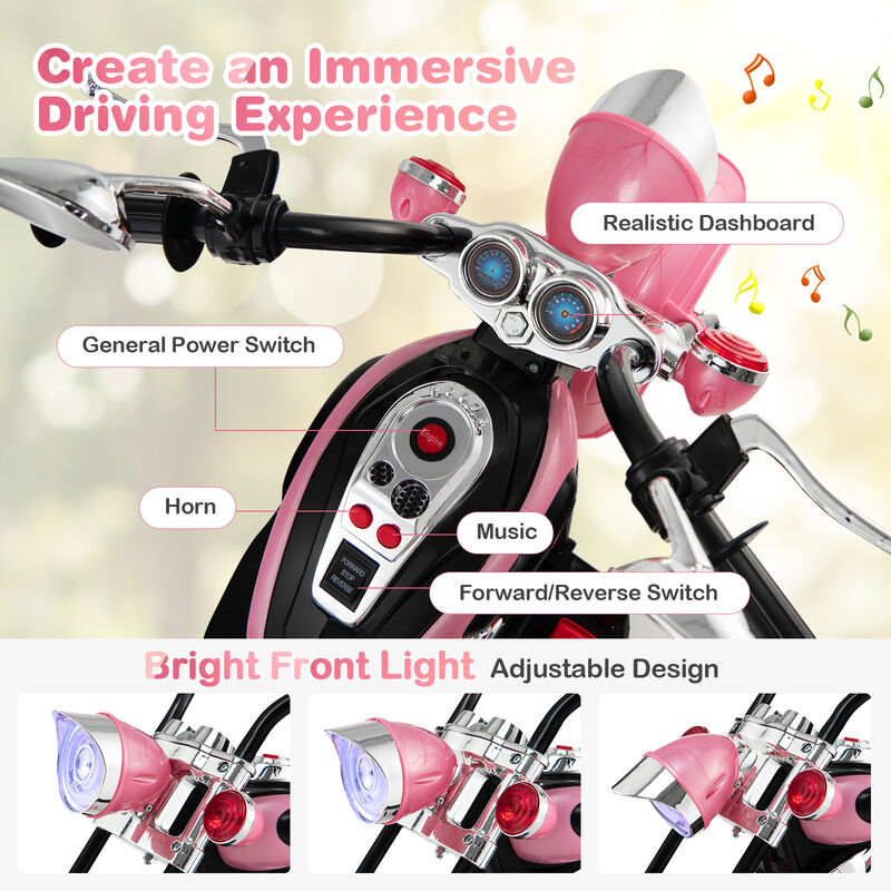 6V Toddler Electric Ride-On Bike with 3 Wheels, Horn and Front Headlight image number 5