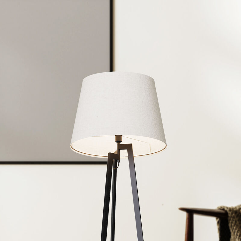 Architectural Tripod 64 in. Floor Lamp with Textured Shade - Cozy Illumination