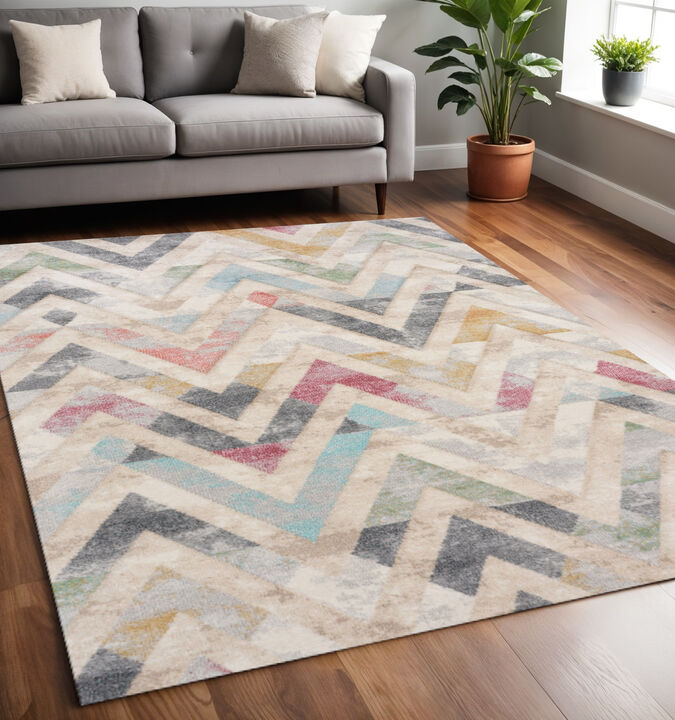 HomeRoots Chevron Area Rug