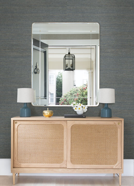Aiko Teal Sisal Grasscloth Wallpaper