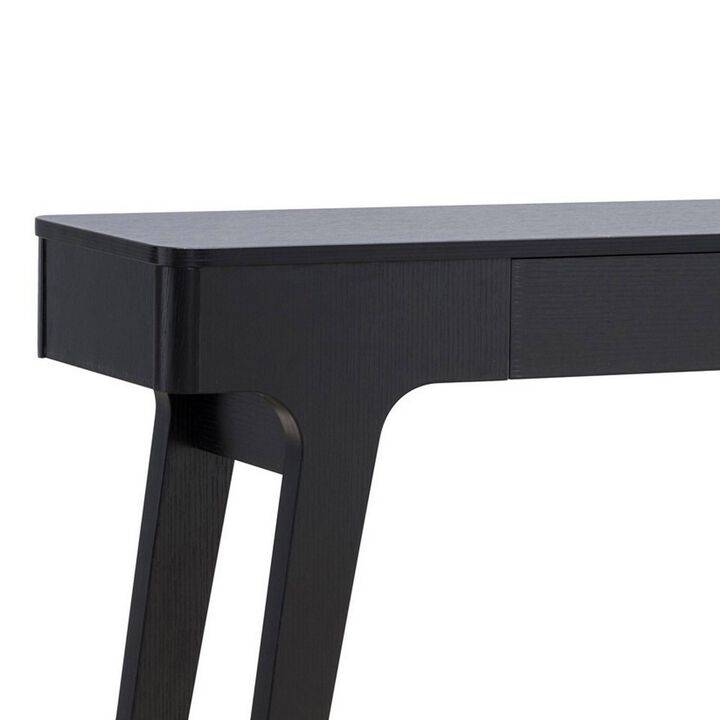 Lue 47 Inch Wood Console Sofa Table, 1 Drawer, Bottom Shelf, Black-Benzara