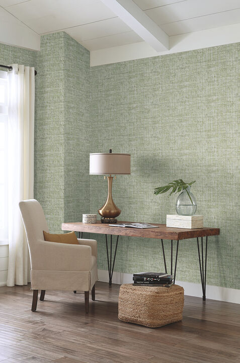 Papyrus Weave Green Peel & Stick Wallpaper (Set of 2)