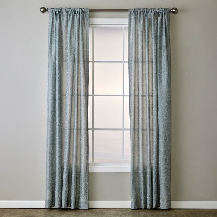 SKL Home By Saturday Knight Ltd Leaf Damask Window Curtain Panel - 56X63", Blue