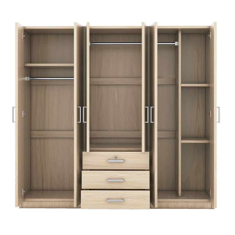 Merax 6-Doors Wooden Wardrobe Storage for Bedroom