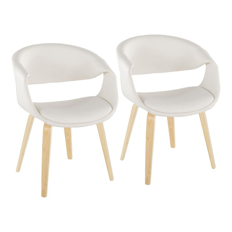LumiSource Curvo Upholstered Chair - Set of 2