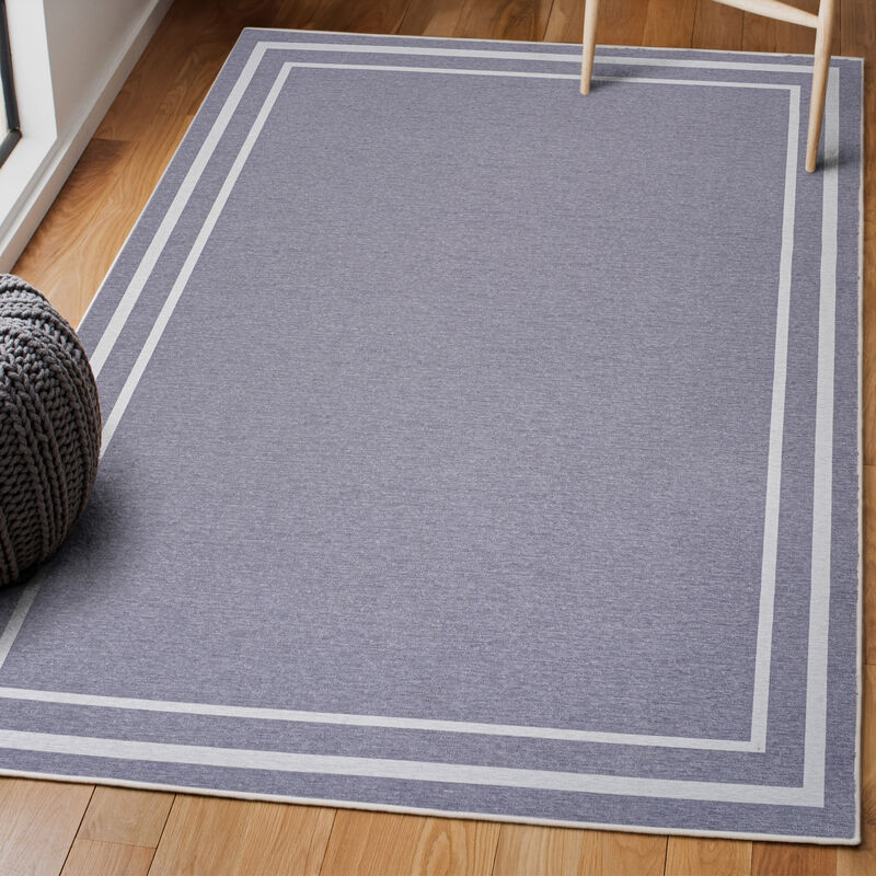 Sloane Classic 2-Stripe Border Washable Area Rug