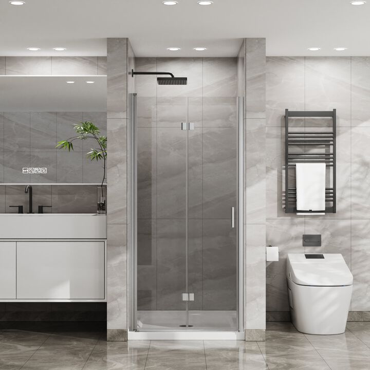 Chrome Swing Shower Door, Zinc Alloy Hinges with Rotation and Triple Waterproof Strips