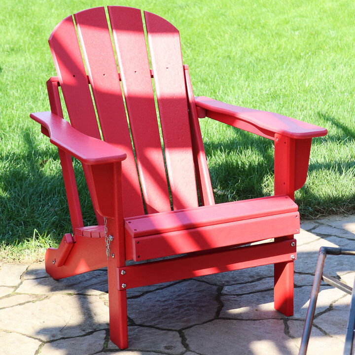 Sunnydaze All-Weather HDPE Foldable Adirondack Chair