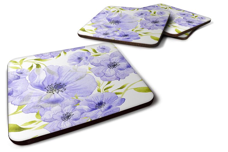 Caroline's Treasures Watercolor Blue Flowers Decorative coasters, 3.5, Multicolor
