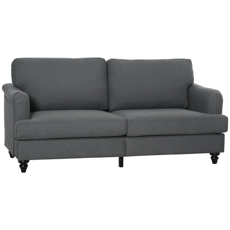 Slate Gray Seating: Versatile Loveseat with Wooden Legs