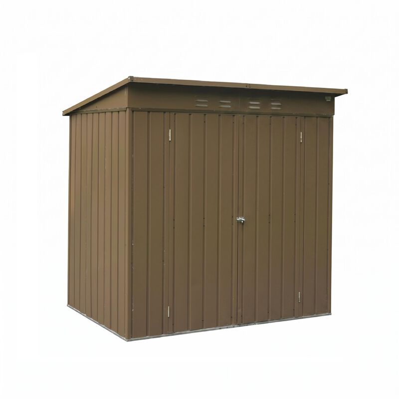 CLIHOME 6x4Ft Backyard Galvanized Steel Frame Storage Shed,Outdoor Metal Tool Shed Storage Room with Lockable Door image number 0