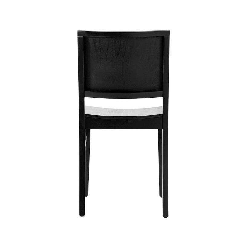 Flash Furniture Naples Solid Wood Dining Chair with Curved Backrest and Black Finish image number 2