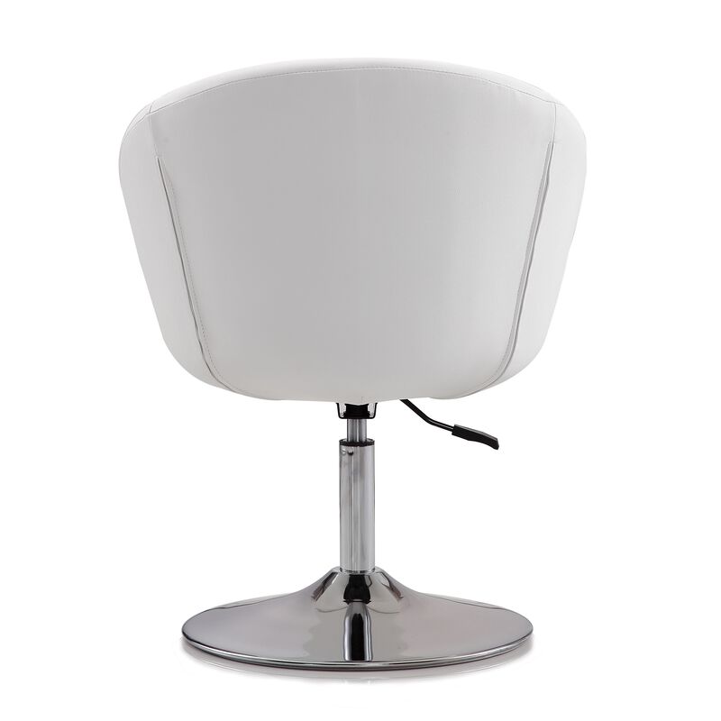 Hopper White Swivel Accent Chair