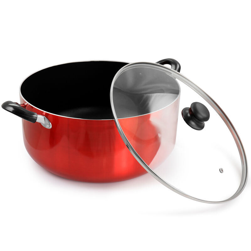 Better Chef for Professional Results 18 Quart Heavy Gauge Aluminum Dutch Oven in Red