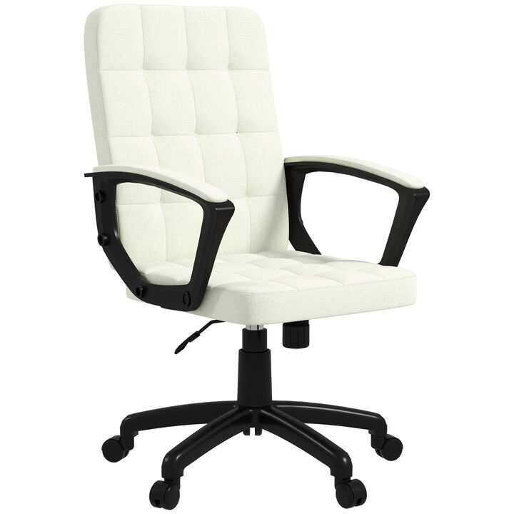 Vinsetto Fluffy Home Office Chair with Adjustable Height, Armless, White