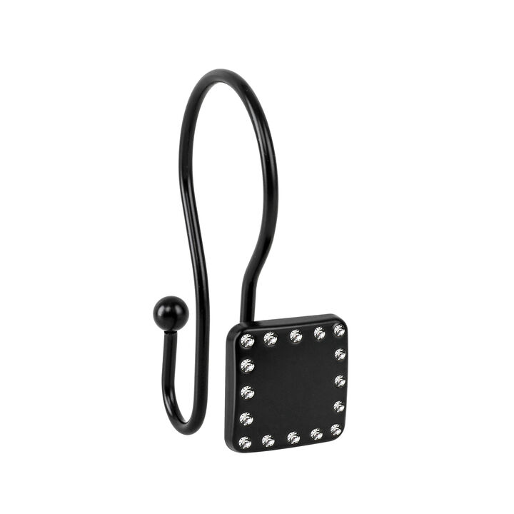 Utopia Alley Rust-Resistant Metal Double Shower Curtain Hooks, Shower Hooks Hangers for Bathroom, Kitchen Utensils, Curtains, Clothing, Towels etc - Set of 12