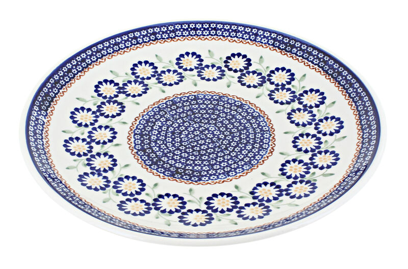 Blue Rose Polish Pottery Dots Dinner Plate