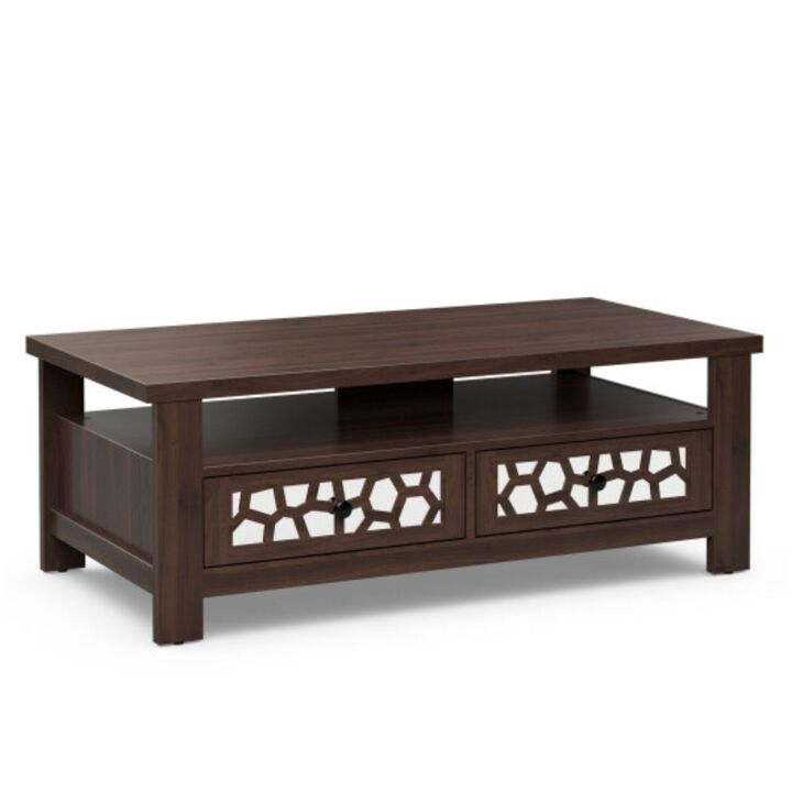 3-tier Coffee Table with 2 Drawers