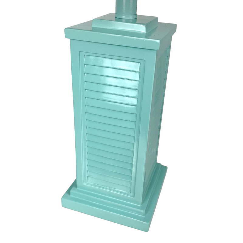 Seafoam Green Shutter Table Lamp 24in Glossy Base 120V 60W Coastal Decor image number 4