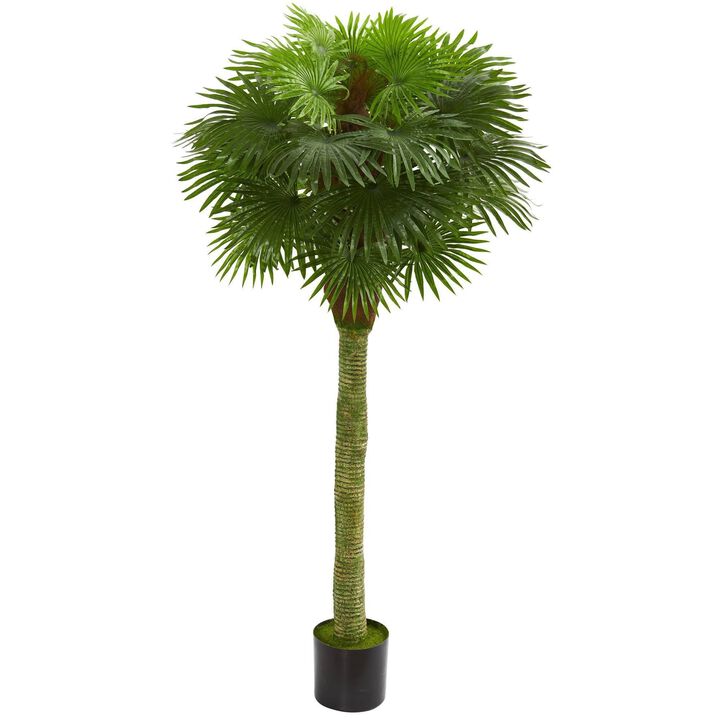Nearly Natural 5.5-ft Fan Palm Artificial Tree UV Resistant (Indoor/Outdoor)
