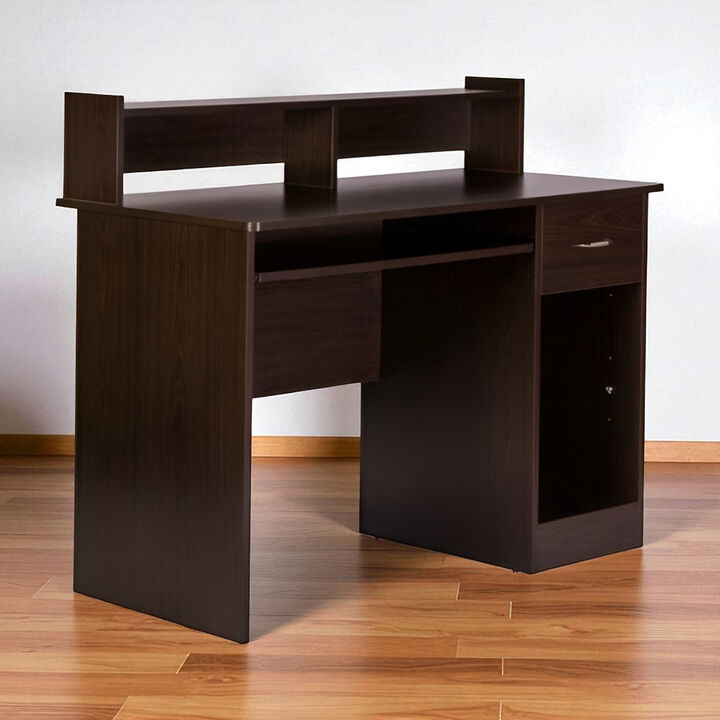 Contemporary Computer Desk with Wood Finish for Home Office or Study Room