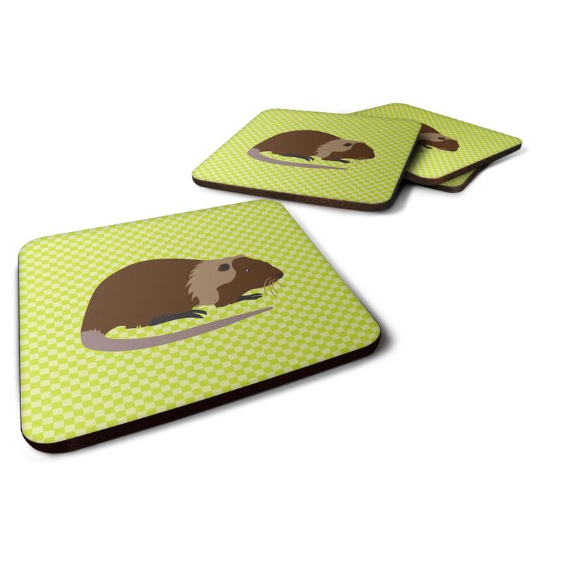 Caroline's Treasures Coypu Nutria River Rat Green Decorative coasters, 3.5, Multicolor