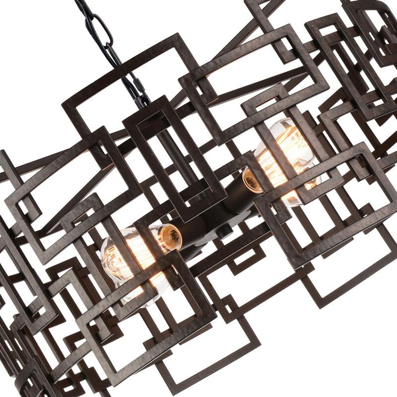 Litani 4 Light Down Chandelier With Brown Finish