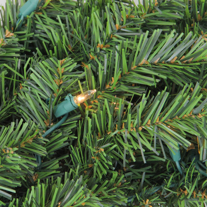 30" Pre-Lit Canadian Pine Artificial Christmas Teardrop Door Swag - Clear Lights