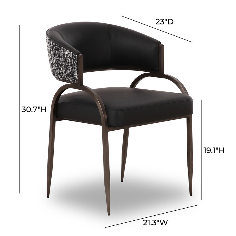 Tatum Black Vegan Leather 2-Tone Dining Chair