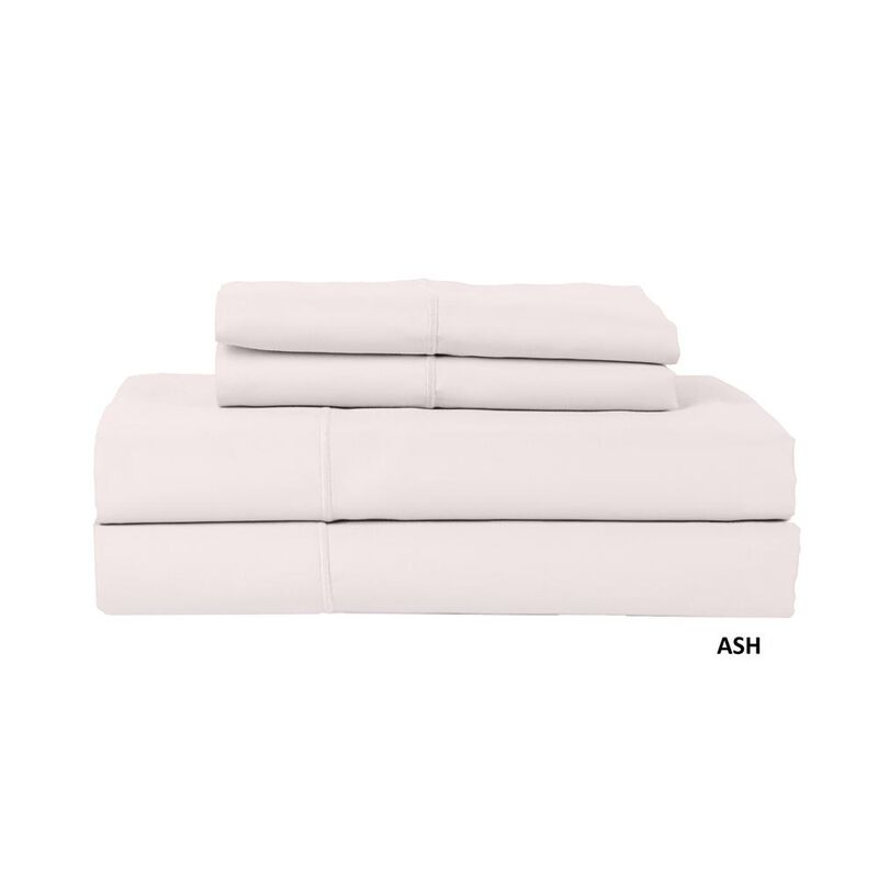 Hotel Concepts 500 Thread Count Sateen Sheet - 4 Piece Set - Queen, Ash