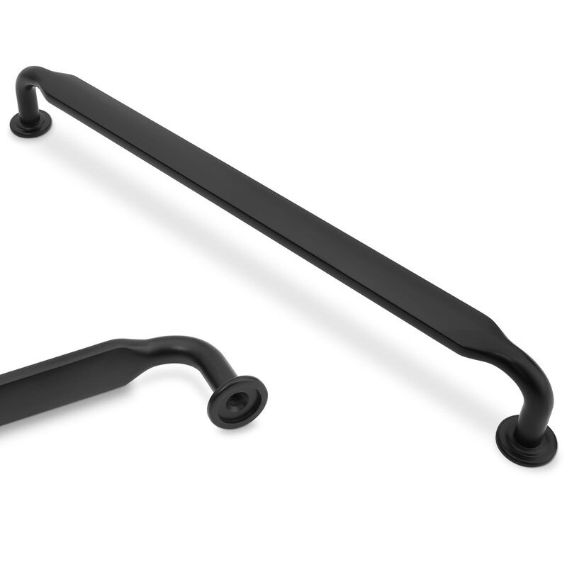 Amasideca 10 Pack Matte Black Cabinet Pulls 7.5 Inch(192mm) Hole Centers Kitchen Cabinet Handles Zinc Alloy Black Drawer Pulls S