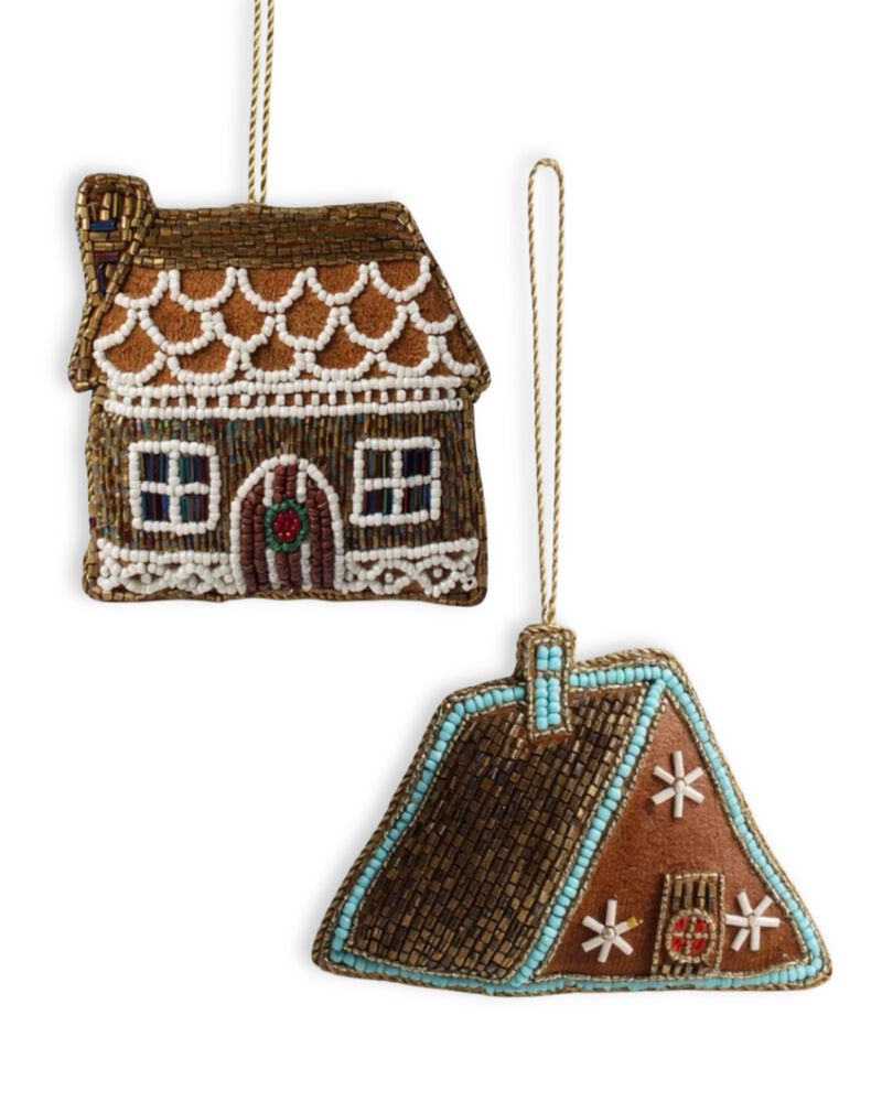 Gingerbread Cabin Ornament Set