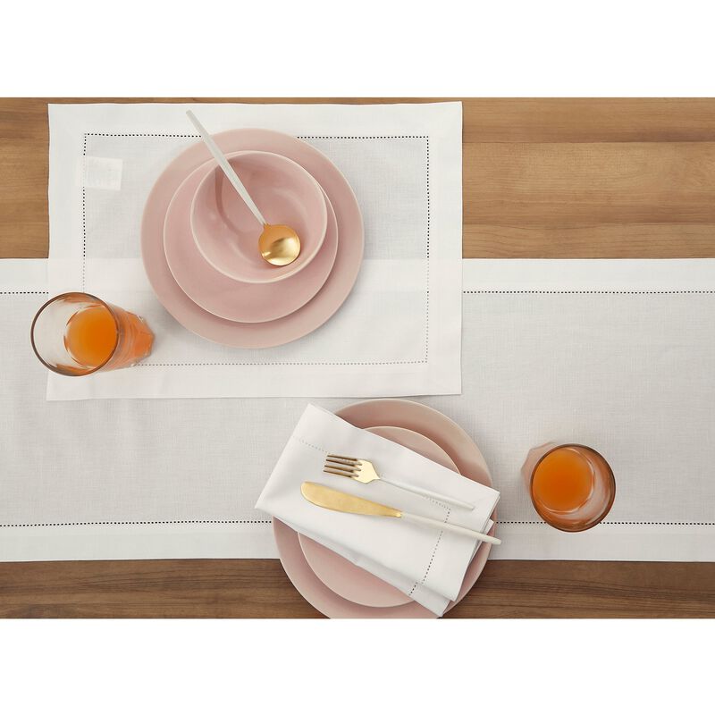 Solino Home Cotton Linen Hemstitch Table Runner &ndash; Handcrafted, Machine Washable, Perfect for Holiday and Everyday Dining