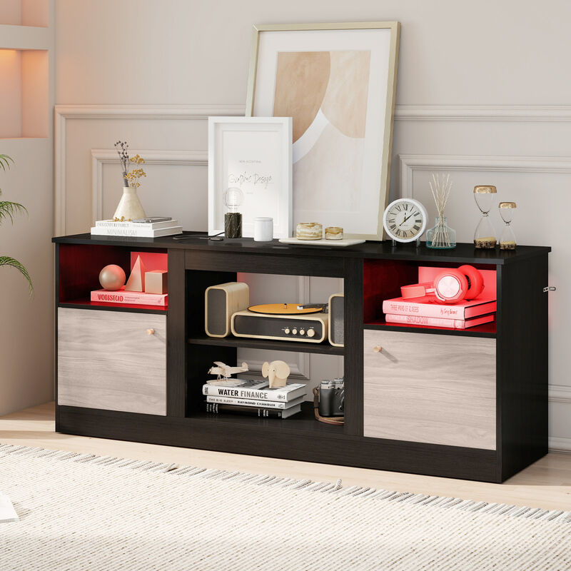 TV Stand Entertainment Center with Open Compartment Design image number 5