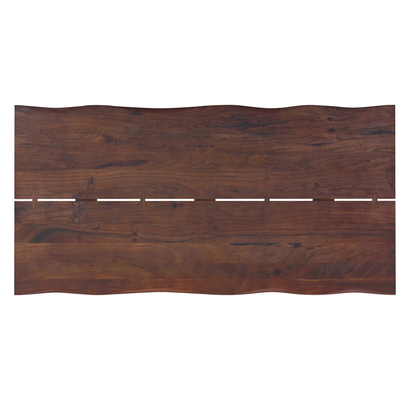 Delta 72 inch x 36 inch Rectangle Modern Industrial Dining Table in Dark Walnut image number 6
