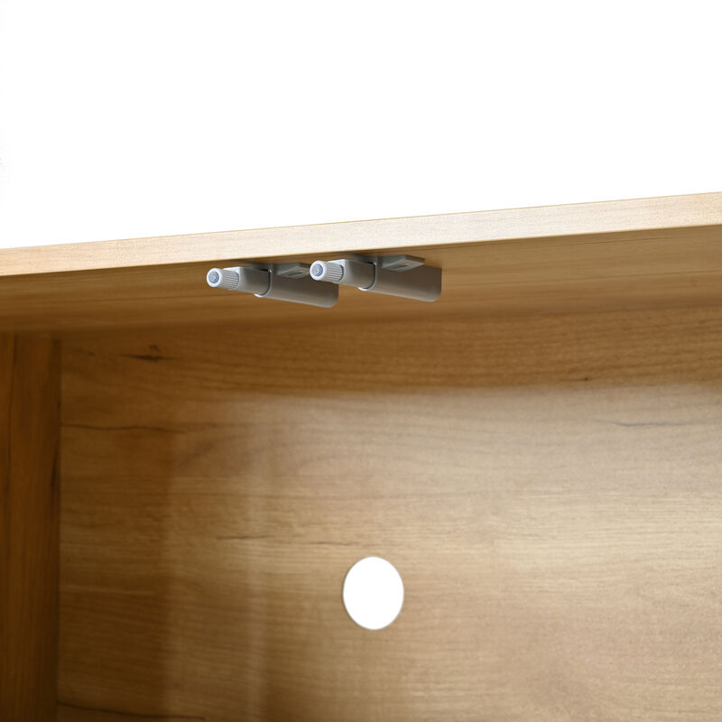 Nankso Retro Style Wood Grain TV Stand image number 8