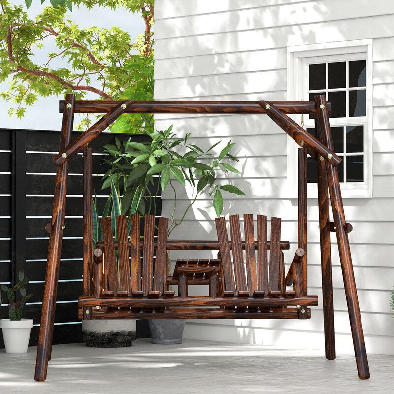 Hivvago Porch Swing with Stand and Table for Outdoor Use image number 6