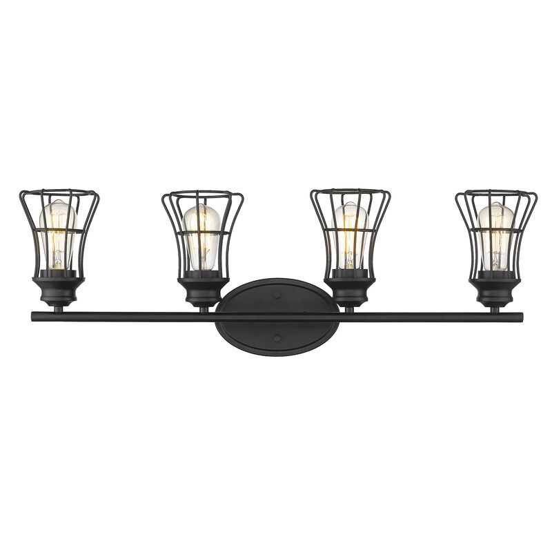 Hivvago Piers 4-Light Matte Black Vanity
