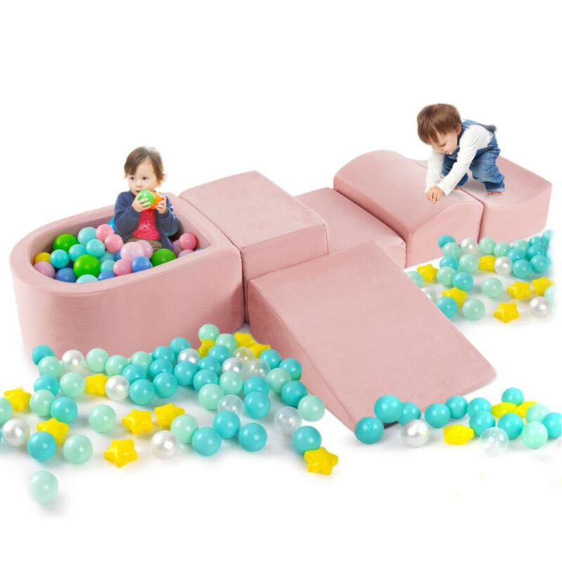 Hivvago 5-Piece Climb and Crawl Playset with Ball Pit for Kids