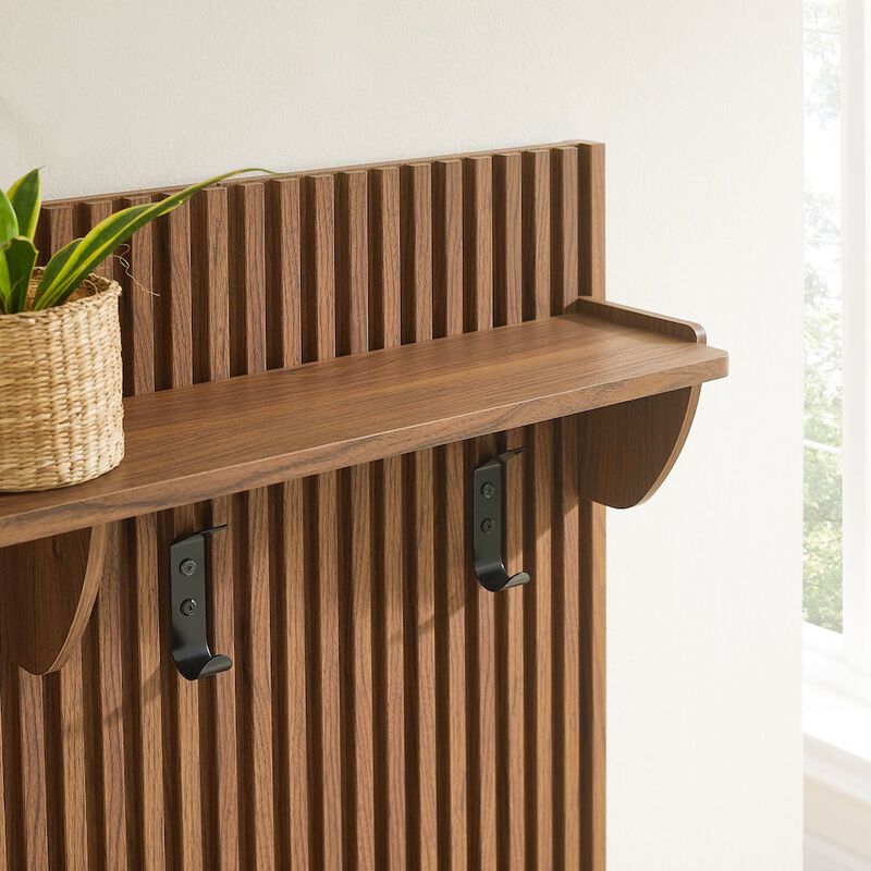 Soma Fluted 3-in-1 Hall Tree With Storage Bench and Coat Rack image number 8