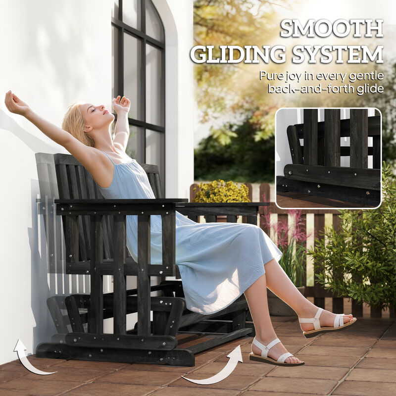 Hivvago 2-Person Patio Glider Bench with Wide Armrests image number 3