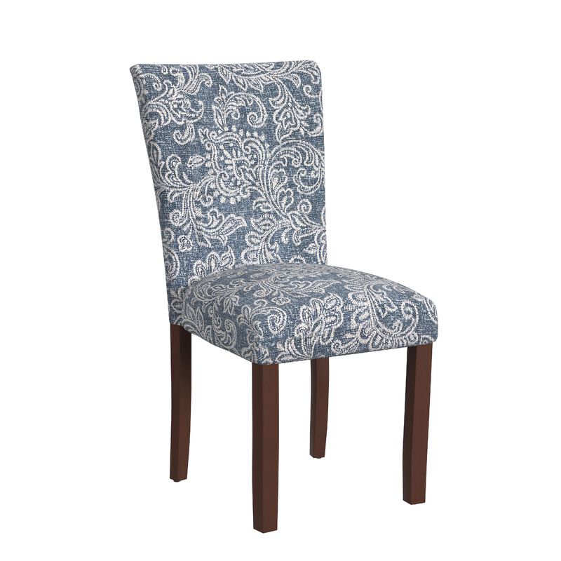 Jax Parsons Dining Chair Set of 2, Blue Jacobean Print Polyester
