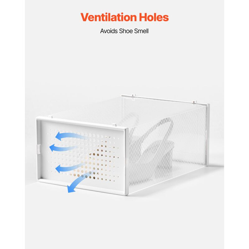 Shoe Storage Boxes 12-Pack &ndash; Stackable Organizers for Sneakers, Heels, Boots, Hats