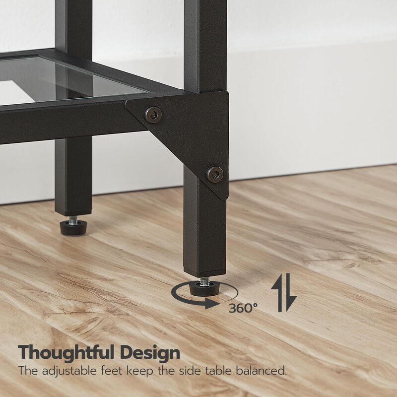 Modern Console Table with Metal Frame for Entryway and Sofa Placement- Black image number 4