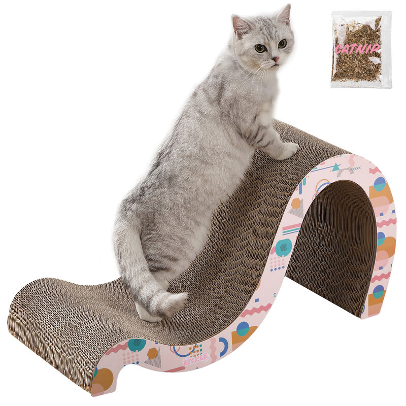 Kona Modern Cardboard Double-Sided Wave Cat Scratcher with Catnip